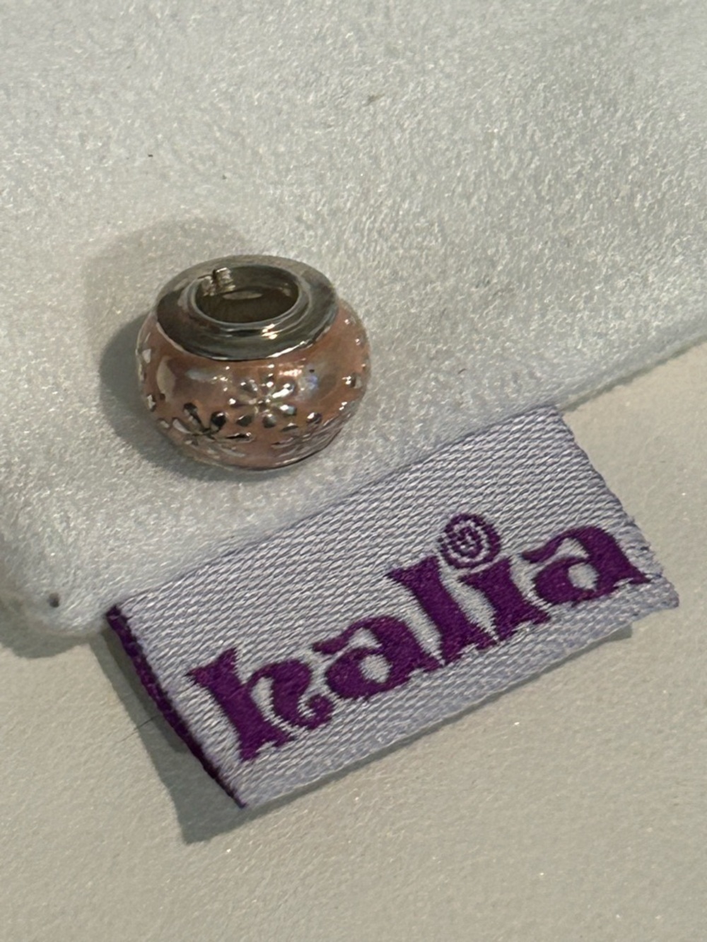 Pandora-style “Summer Buds” Charm - Sterling Silver/Pink Enamel - Picture 2 of 2